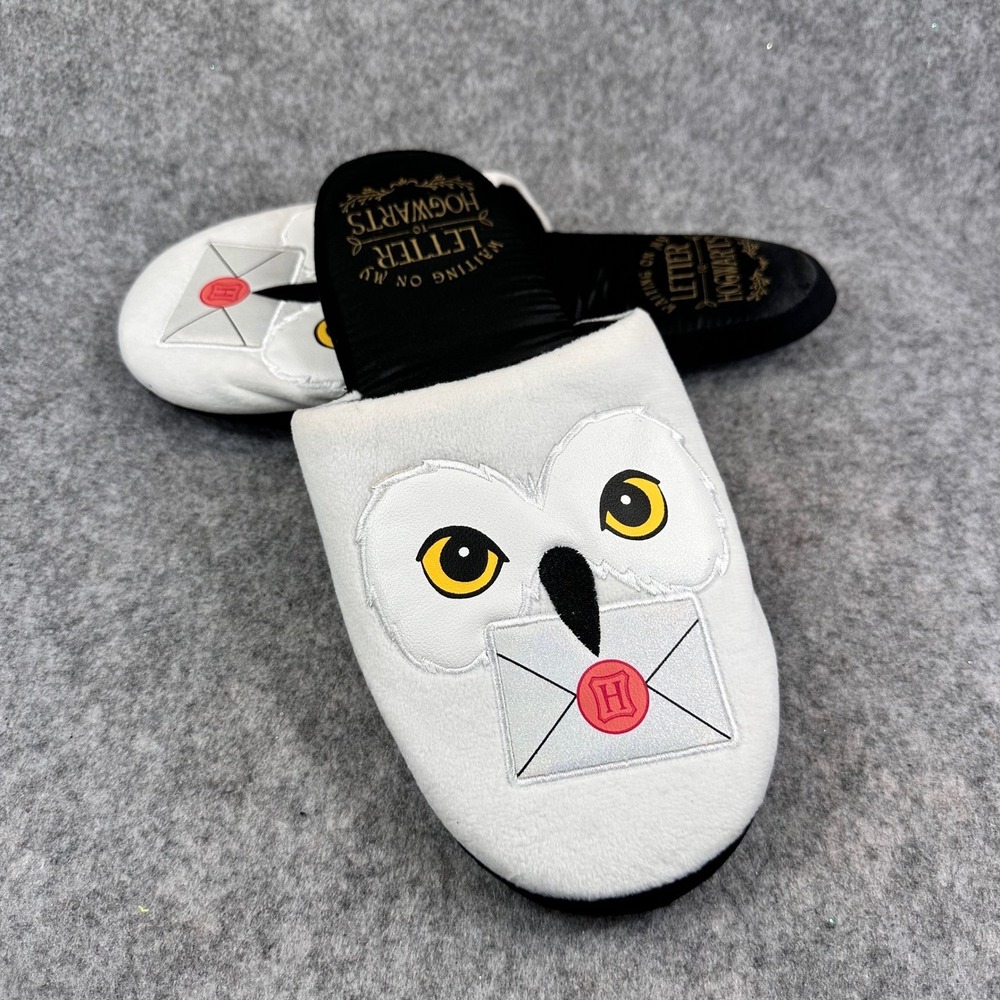 Harry Potter Hedwig Owl Slippers Adult LG XL Hogwarts Letter House Shoes - Picture 6 of 12